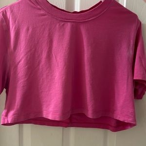 lulu lemon flowy sonic pink top size small